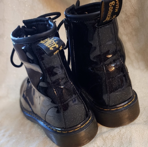 DR MARTENS GLITTER COMBAT BOOTS SZ 5 - Picture 2 of 10